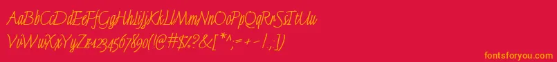 fuente LinotypeFinerlinerMacro – Fuentes Naranjas Sobre Fondo Rojo