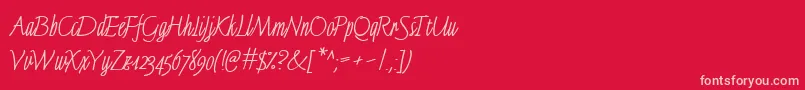 fuente LinotypeFinerlinerMacro – Fuentes Rosadas Sobre Fondo Rojo