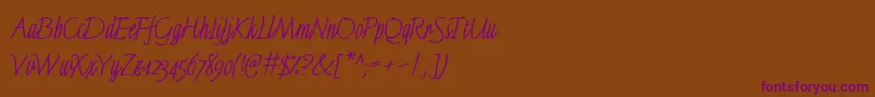 LinotypeFinerlinerMacro Font – Purple Fonts on Brown Background