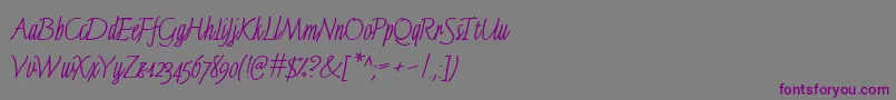 LinotypeFinerlinerMacro-Schriftart – Violette Schriften auf grauem Hintergrund