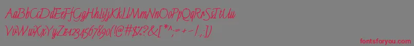LinotypeFinerlinerMacro Font – Red Fonts on Gray Background