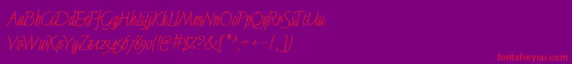 LinotypeFinerlinerMacro Font – Red Fonts on Purple Background
