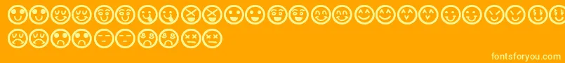 More about HandFacesSt Font HandFacesSt Font – Yellow Fonts on Orange Background