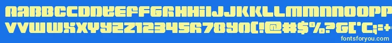 Capricusstraightcond Font – Yellow Fonts on Blue Background