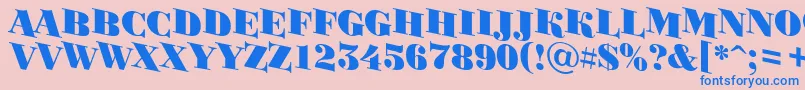 ABodoniortotitulspdnBlack Font – Blue Fonts on Pink Background