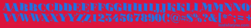 ABodoniortotitulspdnBlack Font – Blue Fonts on Red Background