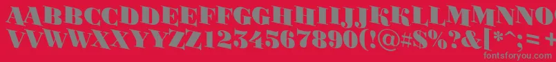 ABodoniortotitulspdnBlack Font – Gray Fonts on Red Background