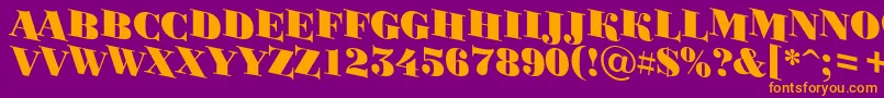 ABodoniortotitulspdnBlack Font – Orange Fonts on Purple Background