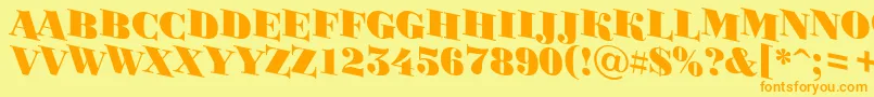 ABodoniortotitulspdnBlack Font – Orange Fonts on Yellow Background