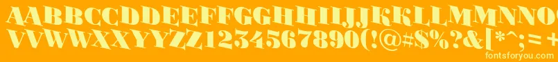 ABodoniortotitulspdnBlack Font – Yellow Fonts on Orange Background