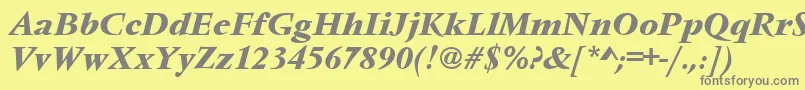 Шрифт VendometmedItalic – серые шрифты на жёлтом фоне