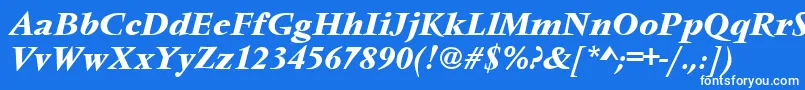 Czcionka VendometmedItalic – białe czcionki na niebieskim tle