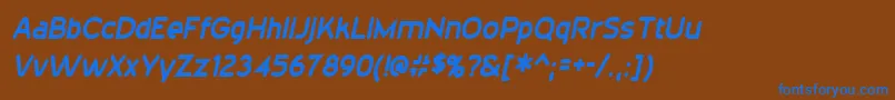 Шрифт 20thCenturyFontItalic – синие шрифты на коричневом фоне