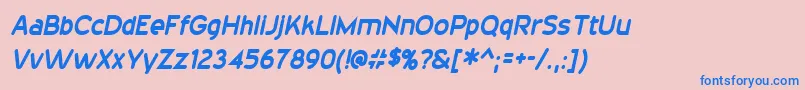 20thCenturyFontItalic Font – Blue Fonts on Pink Background