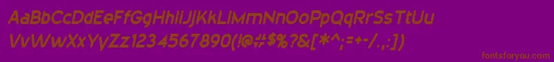20thCenturyFontItalic-Schriftart – Braune Schriften auf violettem Hintergrund