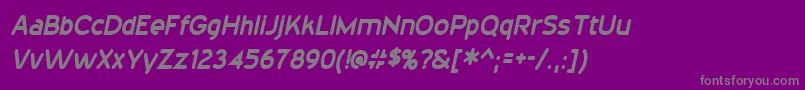 フォント20thCenturyFontItalic – 紫の背景に灰色の文字