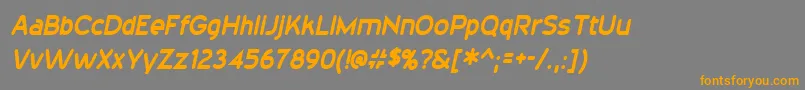 フォント20thCenturyFontItalic – オレンジの文字は灰色の背景にあります。