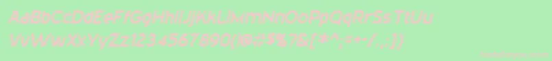 フォント20thCenturyFontItalic – 緑の背景にピンクのフォント