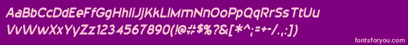 20thCenturyFontItalic-fontti – vaaleanpunaiset fontit violetilla taustalla