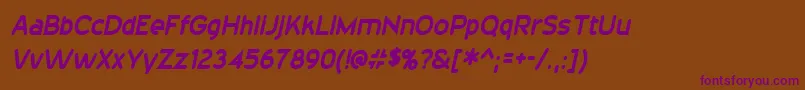 20thCenturyFontItalic-fontti – violetit fontit ruskealla taustalla