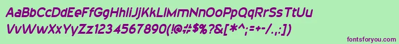 Шрифт 20thCenturyFontItalic – фиолетовые шрифты на зелёном фоне