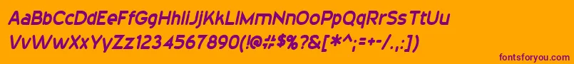 フォント20thCenturyFontItalic – オレンジの背景に紫のフォント