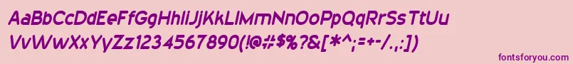 フォント20thCenturyFontItalic – ピンクの背景に紫のフォント