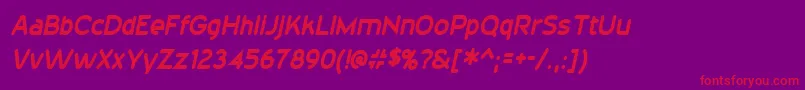 フォント20thCenturyFontItalic – 紫の背景に赤い文字