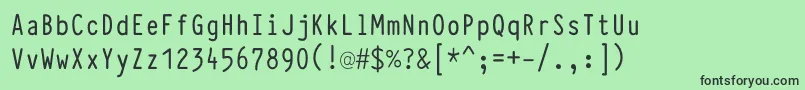 TypewcondDemi-fontti – mustat fontit vihreällä taustalla