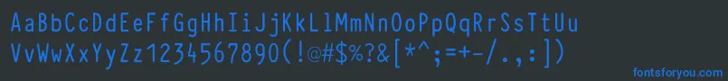 Шрифт TypewcondDemi – синие шрифты на чёрном фоне