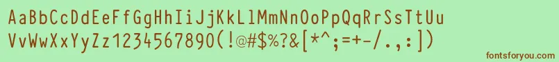 Шрифт TypewcondDemi – коричневые шрифты на зелёном фоне
