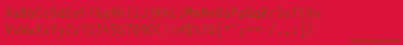 Fonte TypewcondDemi – fontes marrons em um fundo vermelho