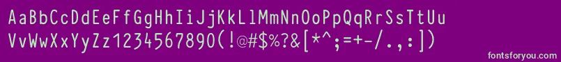 Czcionka TypewcondDemi – zielone czcionki na fioletowym tle