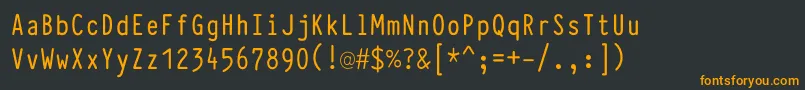 Czcionka TypewcondDemi – pomarańczowe czcionki na czarnym tle