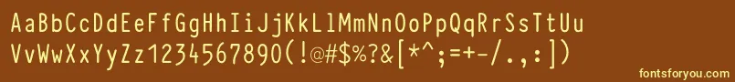 Fonte TypewcondDemi – fontes amarelas em um fundo marrom