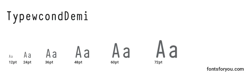 Размеры шрифта TypewcondDemi
