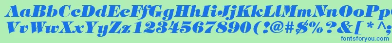 フォントTimpaniHeavyItalic – 青い文字は緑の背景です。