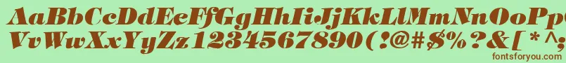 fuente TimpaniHeavyItalic – Fuentes Marrones Sobre Fondo Verde