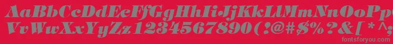 TimpaniHeavyItalic Font – Gray Fonts on Red Background
