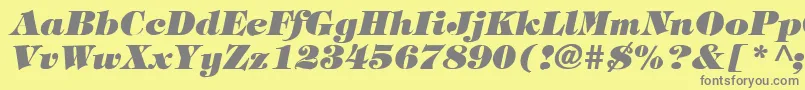 Weitere Informationen zur TimpaniHeavyItalic-Schriftart TimpaniHeavyItalic-Schriftart – Graue Schriften auf gelbem Hintergrund