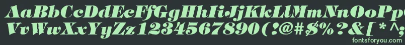 TimpaniHeavyItalic Font – Green Fonts on Black Background