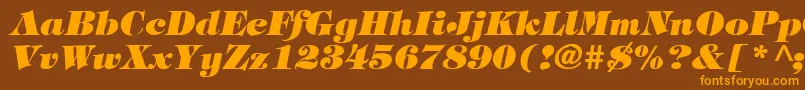 TimpaniHeavyItalic Font – Orange Fonts on Brown Background