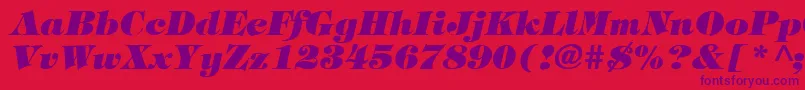TimpaniHeavyItalic Font – Purple Fonts on Red Background