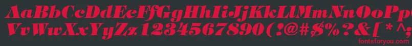 TimpaniHeavyItalic Font – Red Fonts on Black Background