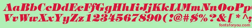 Czcionka TimpaniHeavyItalic – czerwone czcionki na zielonym tle