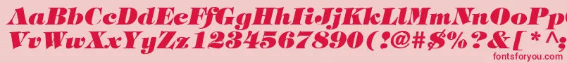 Шрифт TimpaniHeavyItalic – красные шрифты на розовом фоне