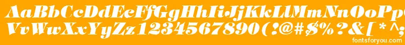 Шрифт TimpaniHeavyItalic – белые шрифты на оранжевом фоне