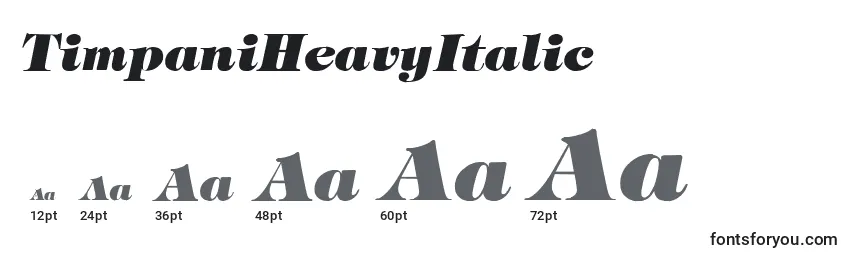 Размеры шрифта TimpaniHeavyItalic