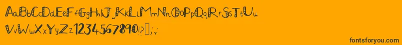 Fonte JuliaHandwritten2 – fontes pretas em um fundo laranja