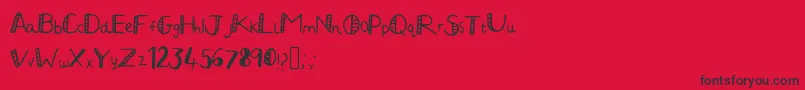 JuliaHandwritten2-Schriftart – Schwarze Schriften auf rotem Hintergrund